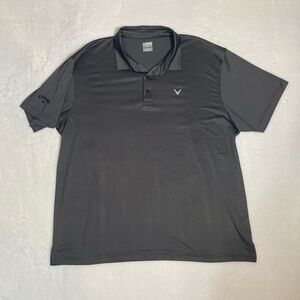 Callaway Men's Dark Gray Pinstriped Polo Shirt
